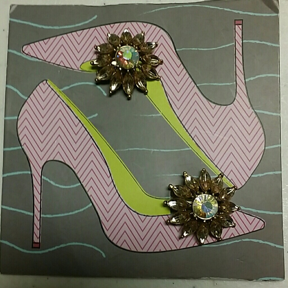 CLIP-ON  Flower Jewels for Shoes - One Pair